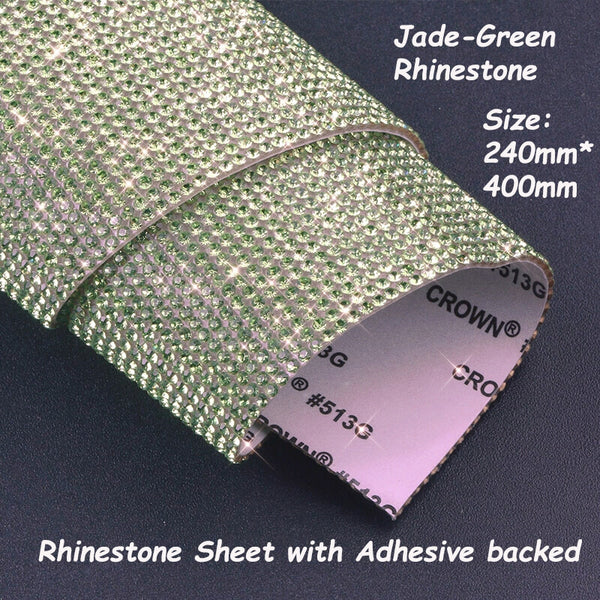 Rhinestone Sheet W Adhesive backed--Jade-Green Rhinestone