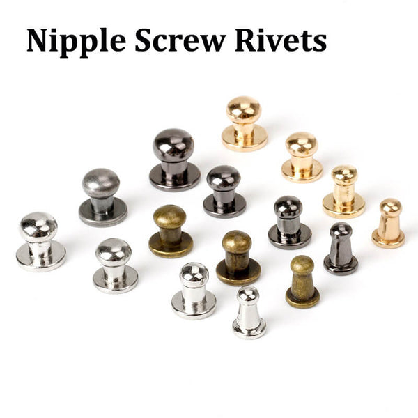 Leather Rivets Kit,360 Sets Double Cap Brass Rivets Leather Studs with  Setting Tools for Leather Repair & Crafts,4 Colors&3Sizes
