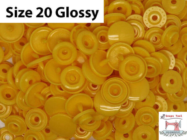 Glossy B10 Sunset Yellow Snap Fasteners For Fabric KAM Plastic Snaps 