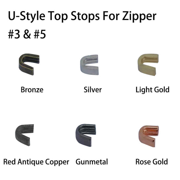 Brass Zipper Bottom Stops and Top Stops for Zipper Repair #5 Zipper Top Stops for Zipper Repair