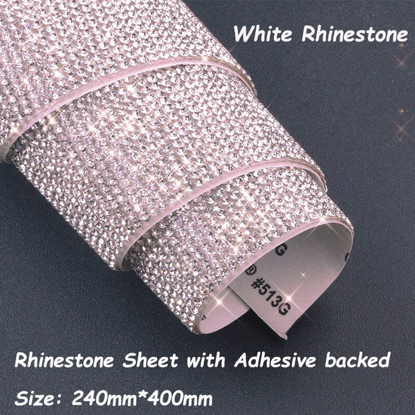 Rhinestone Sheet W Adhesive backed--White Rhinestone