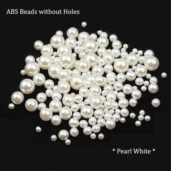 ABS Pearl Beads No Hole Crafts Loose Spacer Bead Assortment Plastic