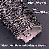 Rhinestone Sheet W Adhesive backed--Black Rhinestone
