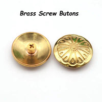 Brass Screw Buttons Leathercraft Screw Rivet Leather Decoration Concho