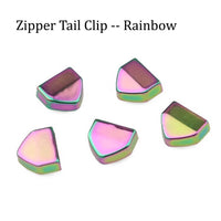 Rainbow Triangle Style Alloy Zipper End Tail Clips Buckle Stop Tail Head Rainbow Triangle Bottom Repair Replacement with Screws for Pants, Jackets, Jeans Clothes Slider 