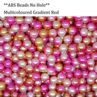 Multicoloured Gradient Red ABS Pearl Bead No Hole Craft Loose ABS Bead