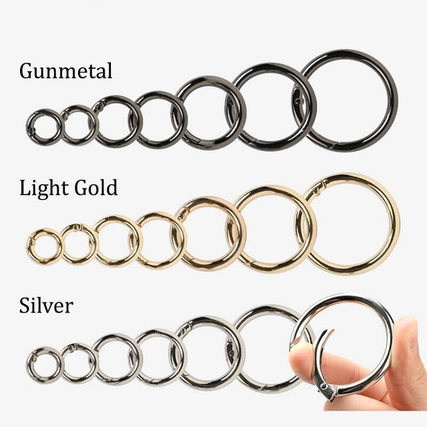 2pcs Semicircle Metal Spring Key Ring,Spring Snap Hooks Clip