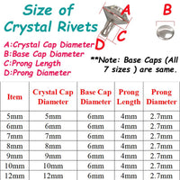 Crystal Rhinestone Rivets For Leather Double Cap Rivets Leather Rivets