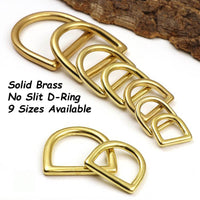 Solid Brass D Rings for Straps Bags Purse Belting Leathercraft D Ring