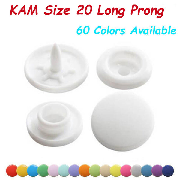 KAM Size 20 Long Prong Plastic Snaps Clothing Closure Snaps Button Kit
