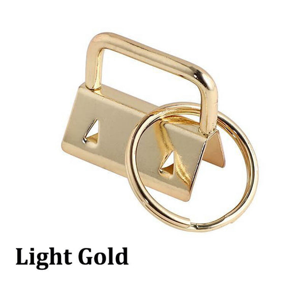 Trimming Shop 25mm Key Fob Hardware Gold Lanyard Wristlet Key Chain with  Metal Split Ring, 50pcs 