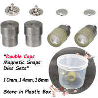 Snap Buttons Dies Hand Snap Press Machine for Double Cap Magnetic Bag Snaps | Harfington, 14mm / 1Set
