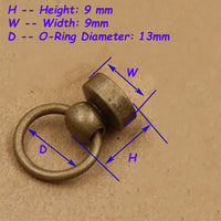 Solid Brass Nipple Rivet With O-Ring Nipple Nail Assembly Buckle Rings