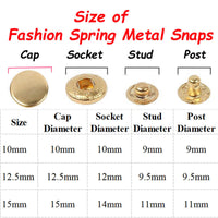 Colorful Snap Fasteners Heavy Duty Metal Snaps For Leather Snaps Metal Snap Buttons