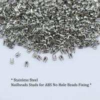 Silver ABS Pearl Beads No Hole Crafts Loose Spacer Bead Assortment 