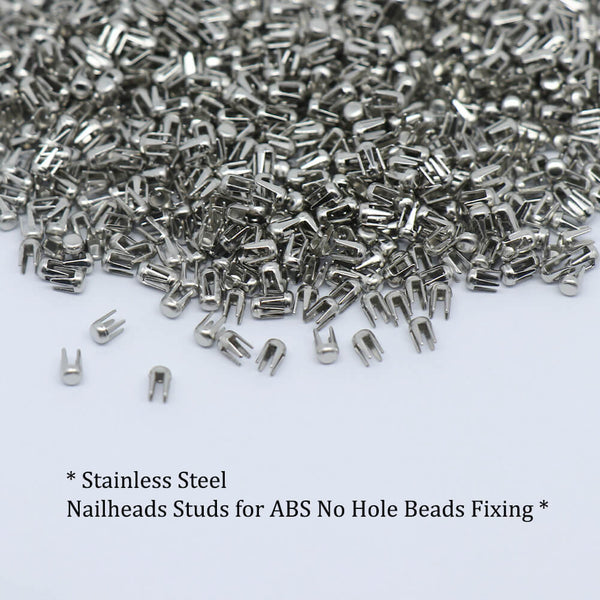 100 PCS Nailheads Studs for ABS No Hole Beads Fixing