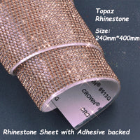 Rhinestone Sheet W Adhesive backed--Topaz Rhinestone