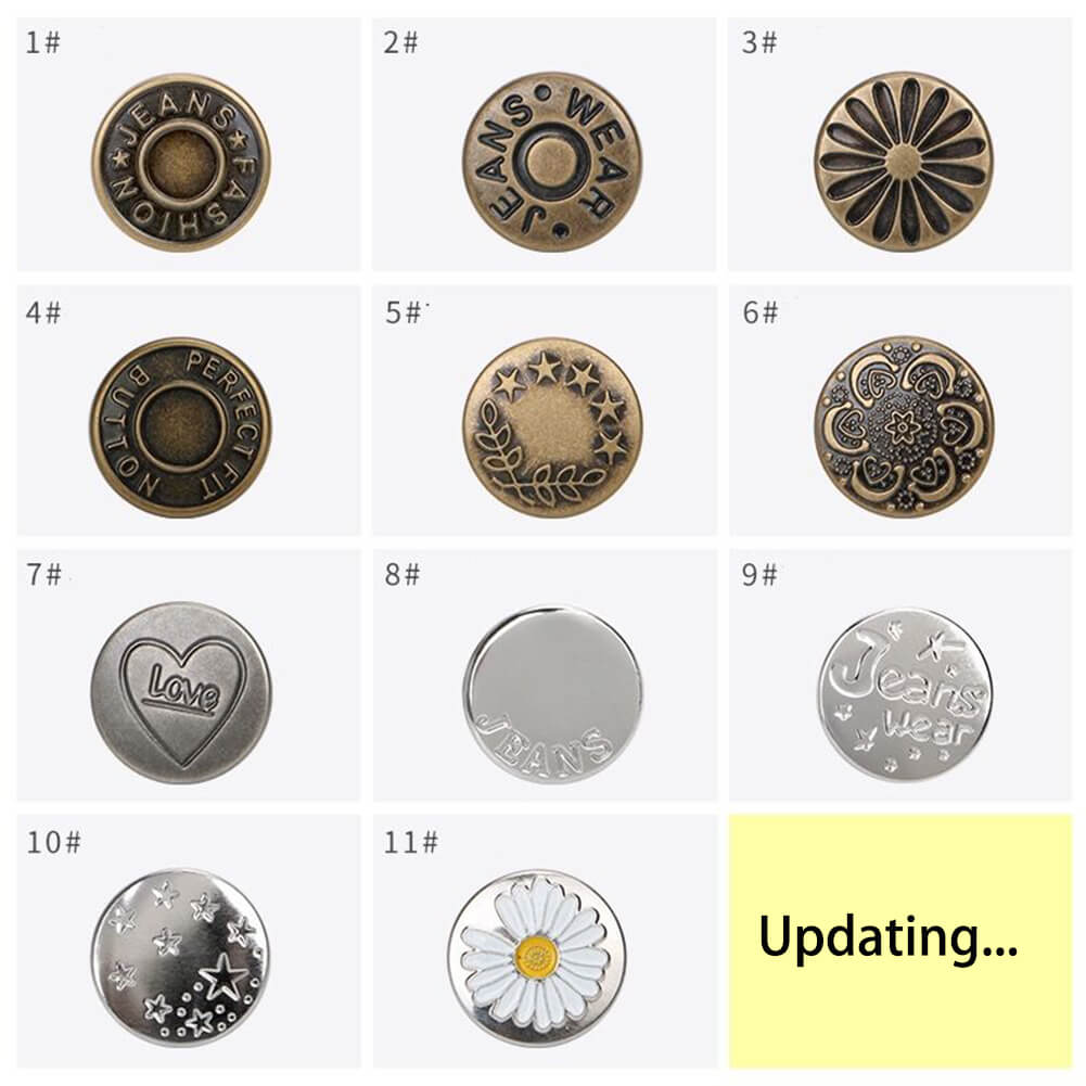 Buttons Metal Button Snap Jeans Replacement Tack Jean Dungaree Sew Snapsset Accessories Craft DIY Clasp Fasteners, Size: 1.7*1.7 cm